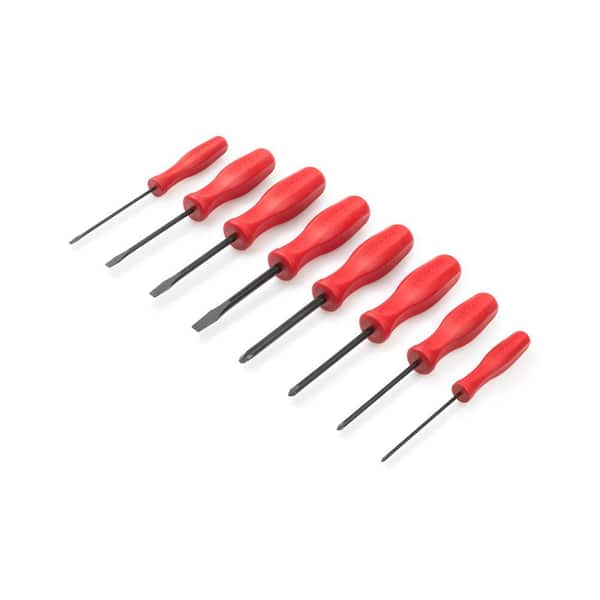 TEKTON Hard-Handle Black Oxide Blade Screwdriver Set, 8-Piece (#0-#3,1/8-5/16 in.)