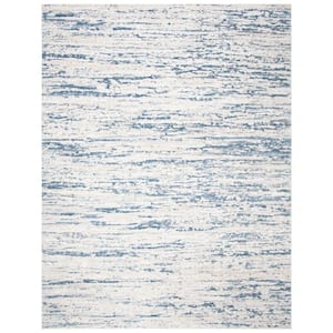 Amelia Ivory/Blue 12 ft. x 18 ft. Abstract Striped Area Rug