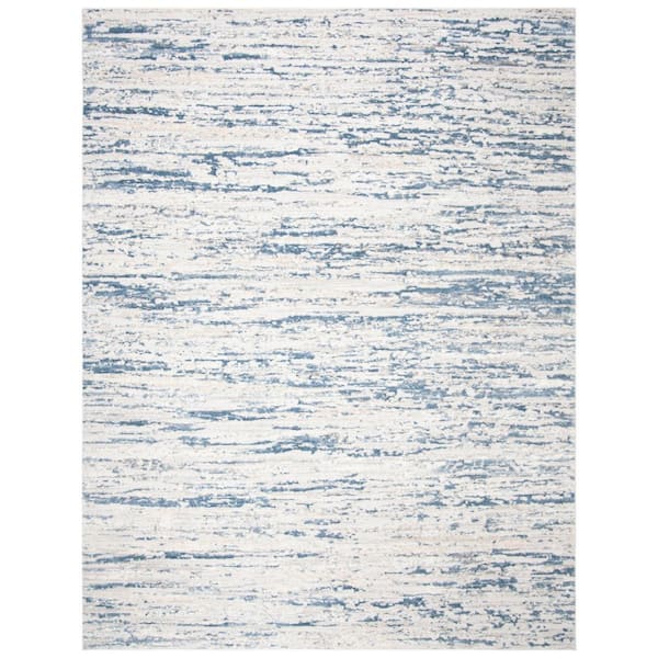 SAFAVIEH Amelia Ivory/Blue 8 ft. x 10 ft. Abstract Striped Area Rug