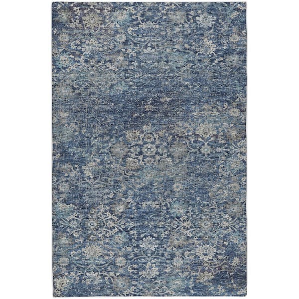 Dream Shag Premium Machine Washable Abstract ADS92 Blue 10 ft. x 14 ft. Area Rug