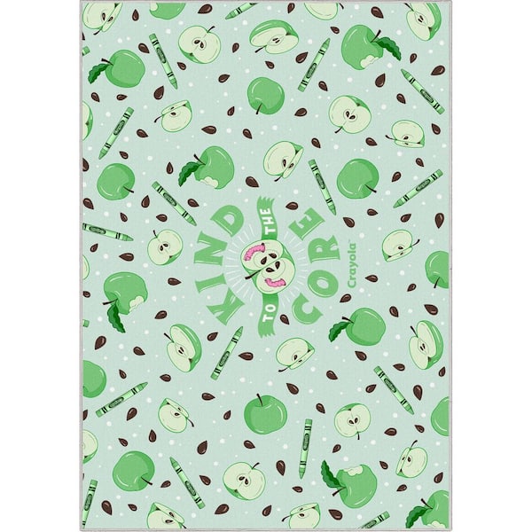 Green 5 ft. x 7 ft. Crayola Kind to the Core Area Rug