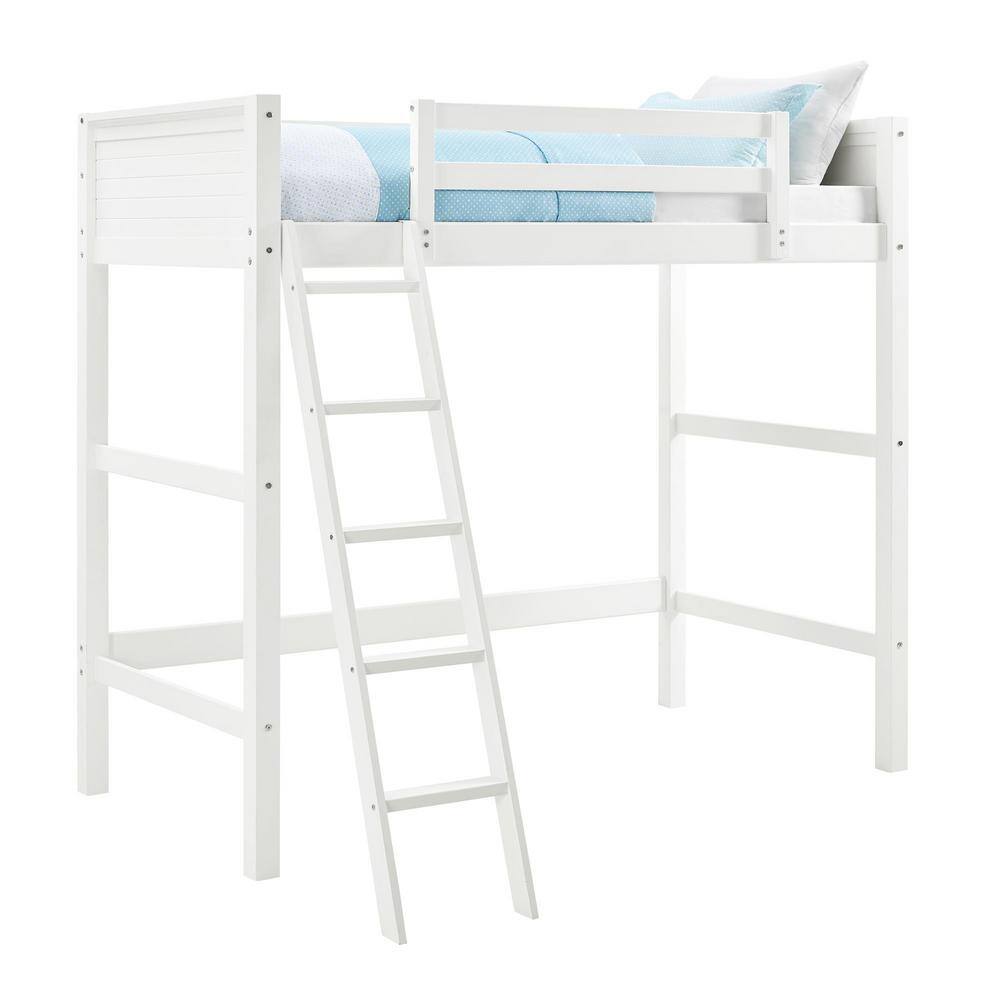 Dorel Living Lynn White Wood Twin Loft Bed