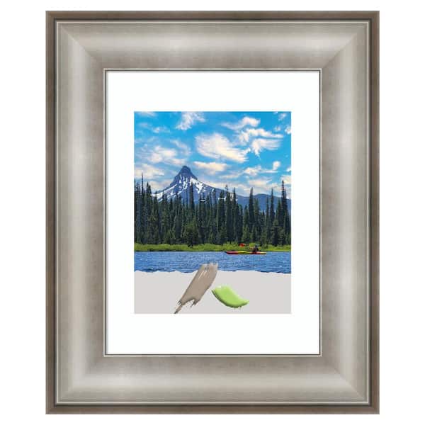 Amanti Art Imperial Silver Picture Frame Opening Size 11 x 14 in. (Matted To 8 x 10 in.)