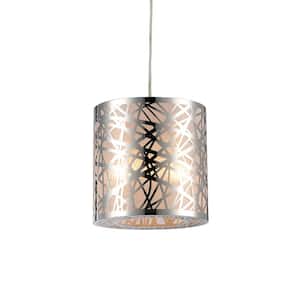 Janna 11 in. 1-Light Indoor Chrome Pendant Lamp with Light Kit