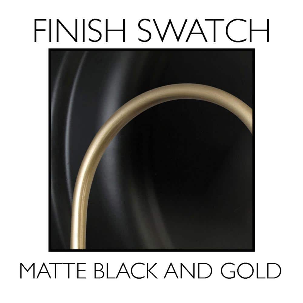 Matte Black and Gold 11" Industrial Wall Light