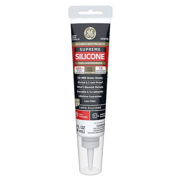 Supreme 2.8 oz. White Kitchen and Silicone Bath Caulk