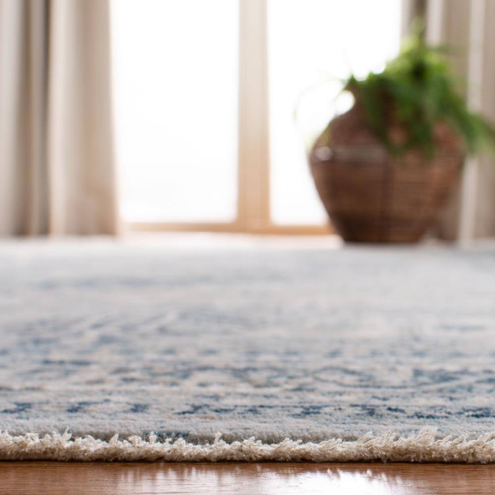 Elegant Victoria Blue & Grey 8' x 10' Synthetic Area Rug