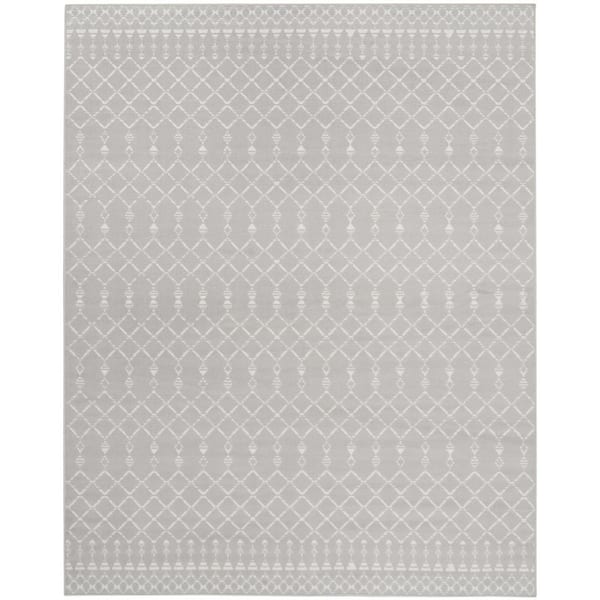 7 ft. x 10 ft. Gray and Ivory Moroccan Distressed Non Skid Area Rug