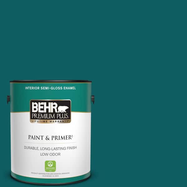 BEHR PREMIUM PLUS 1 gal. #S-H-500 Realm Semi-Gloss Enamel Low Odor Interior Paint & Primer