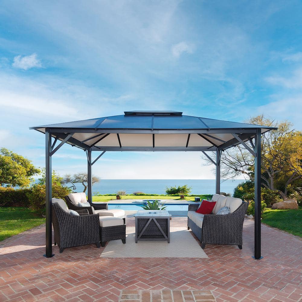 Paragon Outdoor Durham 10 ft. x 12 ft. Aluminum Gazebo with a Wind Escapement