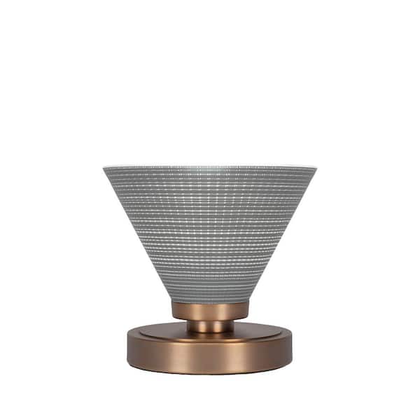 Unbranded Quincy 6.5 in. New Age Brass Accent Lamp with Glass Shade