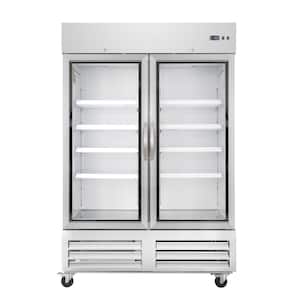 54 in. 42 cu. ft. Auto / Cycle Defrost Two-Glass Doors Convertible Upright Freezer/Refrigerator in Stainless-Steel