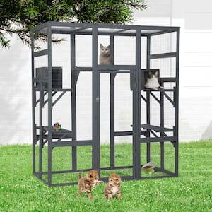 Large Catio Cat Enclosure Playpen, Sun Panel Roof