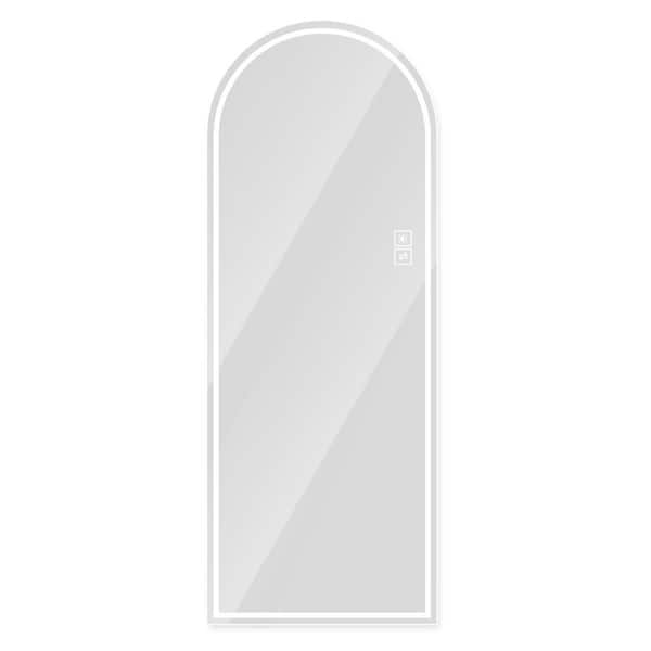 21 in. W x 65 in. H Arched Design Frameless Wall-Mounted LED Bathroom Vanity Mirror, Brightly Lit for Makeup, Studio