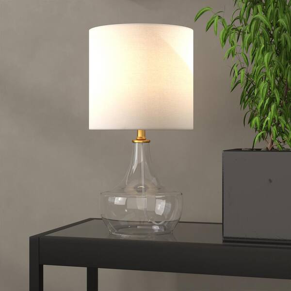 small glass bedside lamp