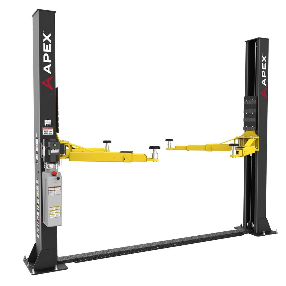 Apex AL9LC 9,000 lb. Bi-Symmetric Floorplate 2-Post Car Lift for