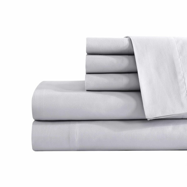 Tommy Bahama Solid 1000-Thread Count 6-Piece Gray Cotton Bonus King Sheet Set