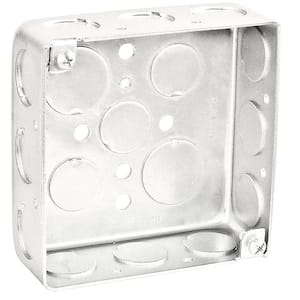 4 in. W x 1-1/2 in. D Steel Metallic Drawn Square Box with Sixteen 1/2 in. KO's (1-Pack)