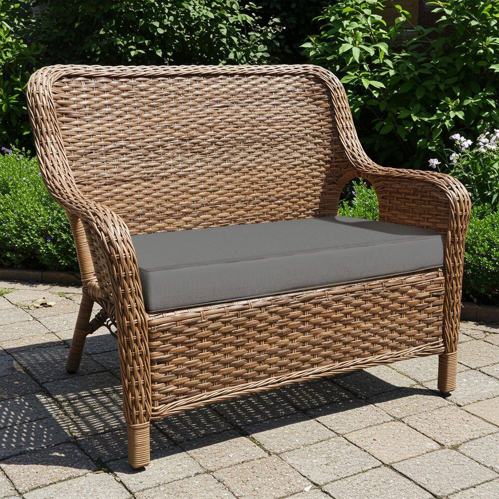 Montlake Light Charcoal Polyester Outdoor Bench Cushion, 41" x 18" x 3"