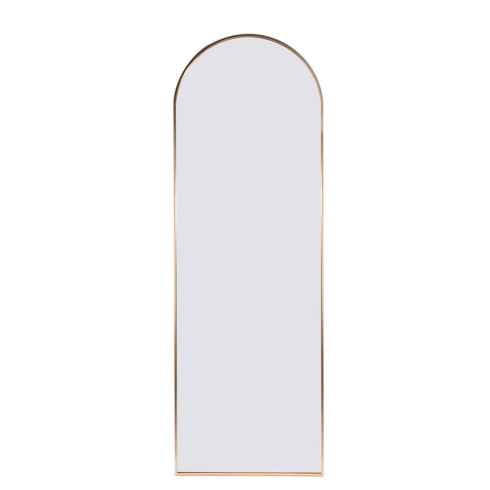 20 in. W x 63 in. H Arched Floor Mirror Suitable for Bedroom, Metal Framed 