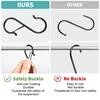 12-Pack Heavy Duty S-Hooks With Safety Buckle – 3.5-Inch Metal Hooks For 0.5-Inch Rods, Hanging Plants, Pans, Bags
