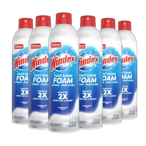 19 oz. Glass Cleaner Fast Shine Foam, Rainshower Scent 6-Pack
