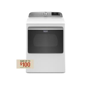 7.4 cu. ft. 240-Volt Smart Capable White Electric Dryer with Hamper Door and Advanced Moisture Sensing