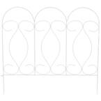 24 in. Tall x 24 in. W White Steel Traditional Border Fence Set (5-Piece)