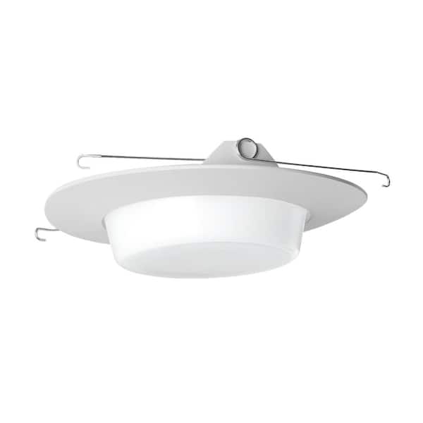 6 in. White Recessed Lexan Drop Opal Trim