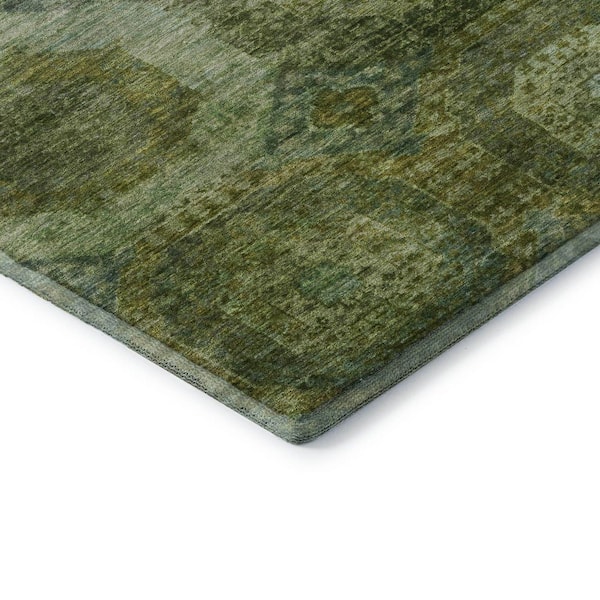 Mayfield Premium Machine Washable Abstract AMF1944 Aloe 10 ft. x 14 ft. Area Rug