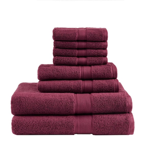 Byft - 100% Cotton Daffodil Face Towel & Hand Towel Bath Towel - Set Of 3 -  Burgundy