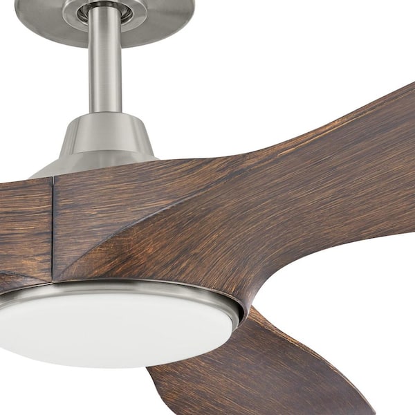 Marlon 84 in. Integrated LED Indoor Brushed Nickel Ceiling Fan with Java Oak Blades and Remote Control