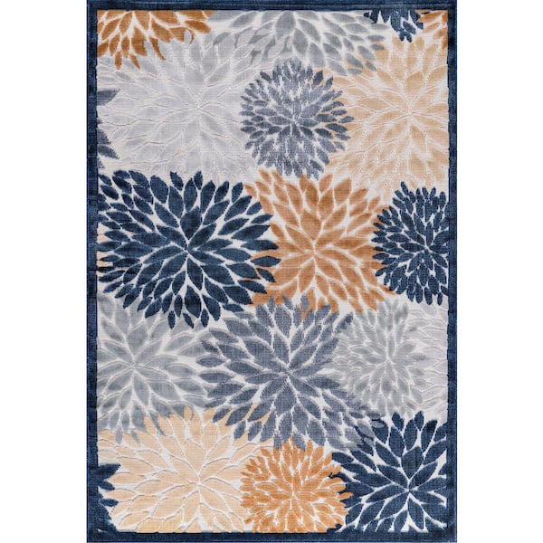 CAMILSON Bloom Multi Color 5 ft. x 7 ft. Floral Exotic Tropical Indoor/Outdoor Area Rug
