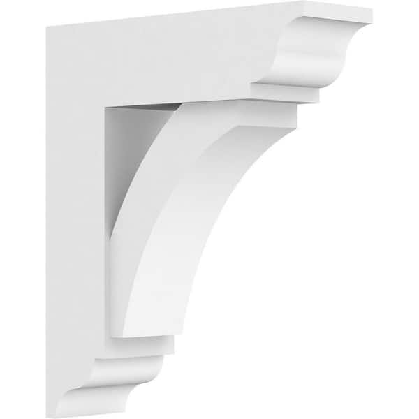 Ekena Millwork Standard Thorton 3 in. W x 14 in. H x 12 in. D Signature Urethane Polyurethane Bracket With Traditional Ends