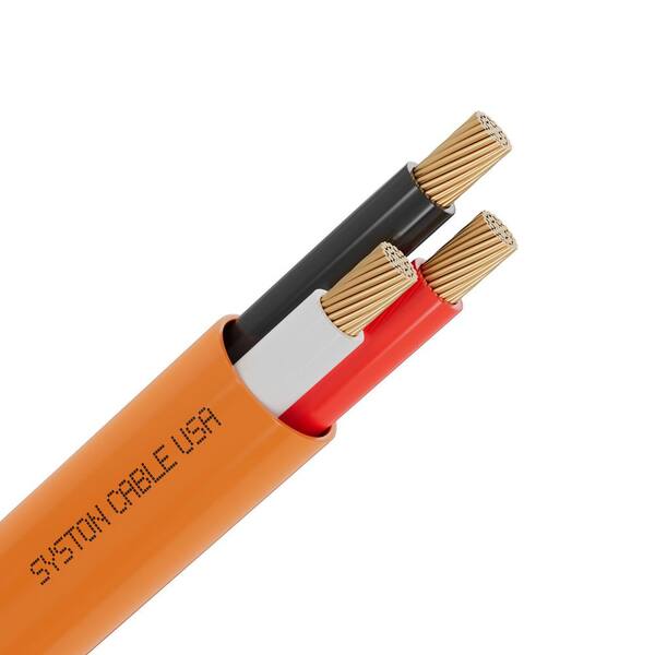 250 ft. 18 / 3 Orange CL3P Stranded Copper Security Alarm Wire Plenum Rated UV Resistance for Access Control Nurse Call