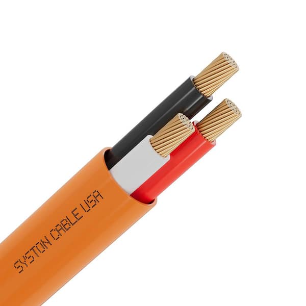 50 ft. 18 / 3 Orange CL3P Stranded Copper Security Alarm Wire Plenum Rated UV Resistance for Access Control Nurse Call