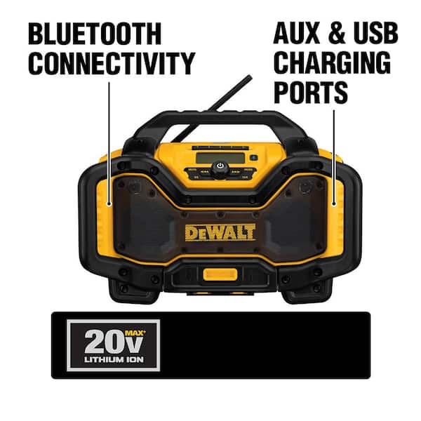 DEWALT 20V MAX Bluetooth Radio with built-in Charger DCR025 The Home Depot
