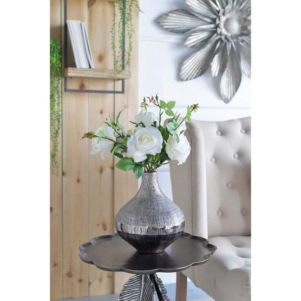 10 in. Silver Glass Decorative Bottle Vase, in Style Aesthetic Flower Vase For Home, Coffee Table, Bookshelf, Office price history on PriceWatchPro