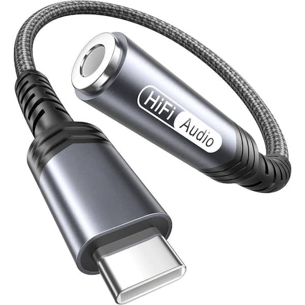 3. 5 mm Female Headphone Jack Adapter, USB C to Aux Audio Dongle Cable Cord Compatible with iPhone, Samsung Galaxy, iPad