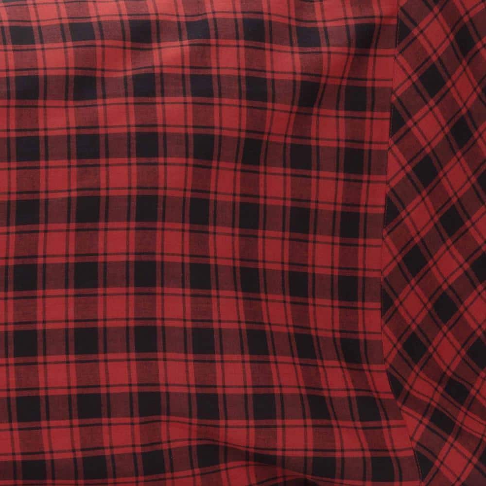 Cumberland Red and Black Plaid Cotton Standard Pillowcase Set