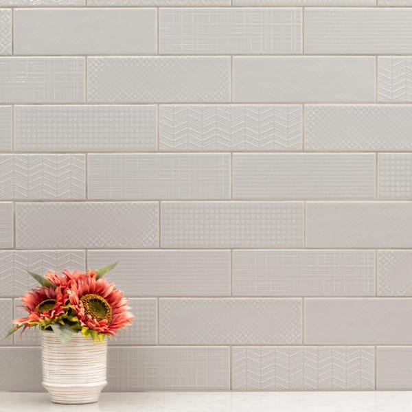 Citylights Dusk 3D 4 in. x 12 in. Glossy Ceramic Subway Wall Tile (9.69 sq. ft./Case)