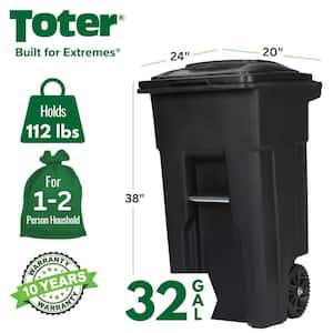 FACMAS Outdoor Trash Can Large-Capacity Iron Trash Can 360L Large Outdoor  Sanitation Trailer Trash Can Thick Metal Trash Can with Three Wheels and