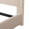 CorLiving Florence Cream Fabric King Bed Frame with Arched Headboard and Nailhead Trim Accents FLR-524-K