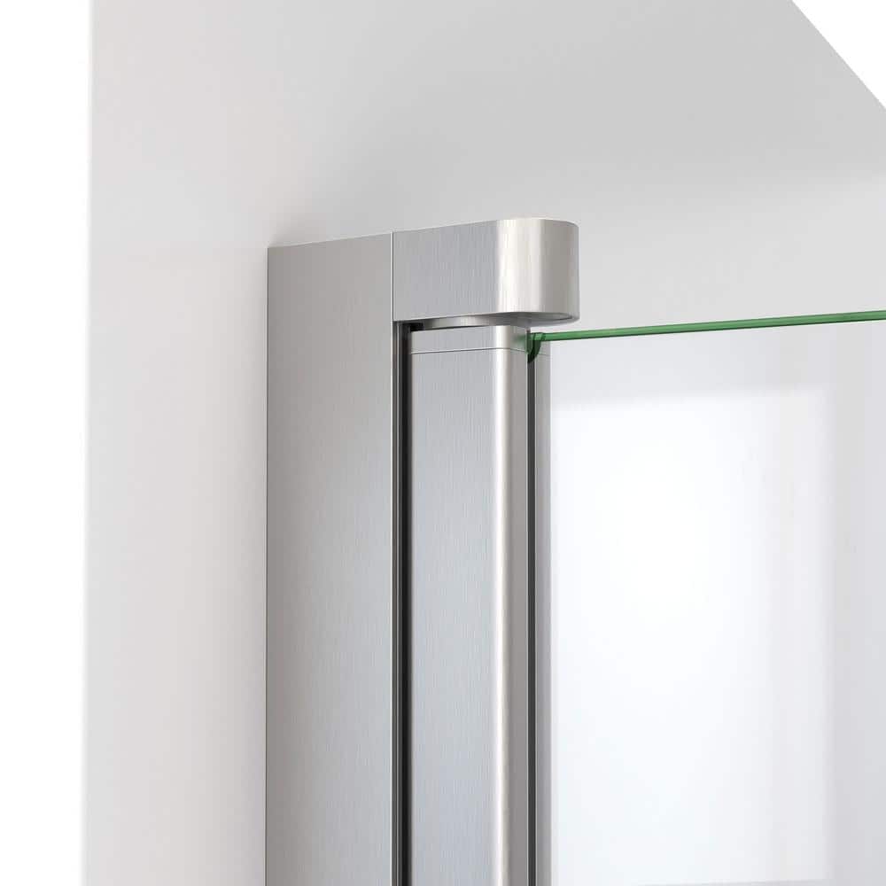 Aqua-Q 58" Frameless Swing Tub Door in Brushed Nickel