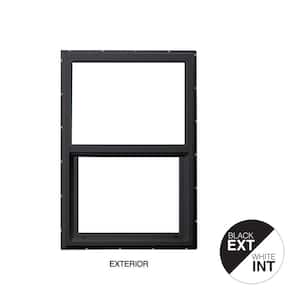 23.5 in. x 35.5 in. Select Series Horizontal Single Hung Vinyl Black Window with White Int, HPSC Glass, and Screen