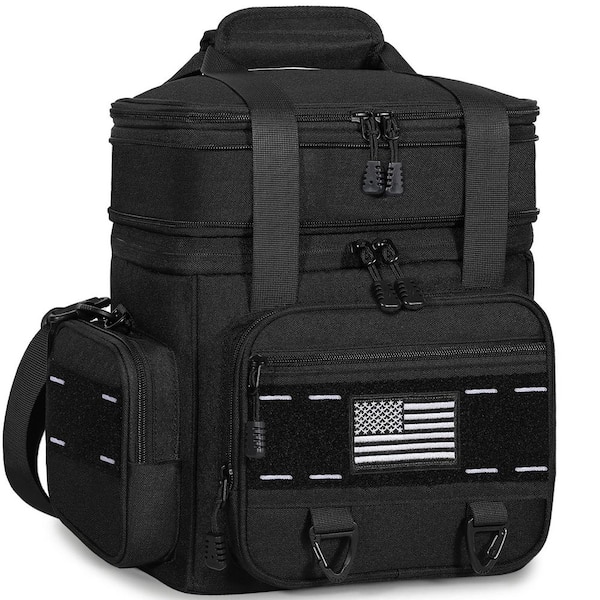 Black Expandable Tactical Lunch Bag, Ideal for Work and Outdoor Activities