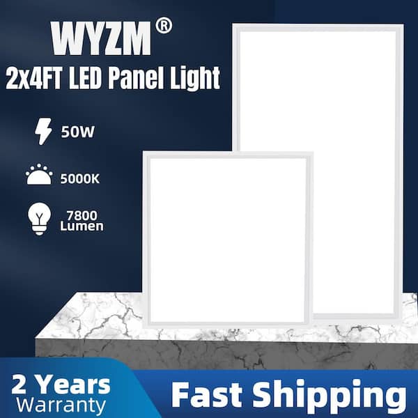 WYZM 2 ft. x 4 ft. 7800 Lumens Integrated LED Troffer Light 5000K (8-Pack)