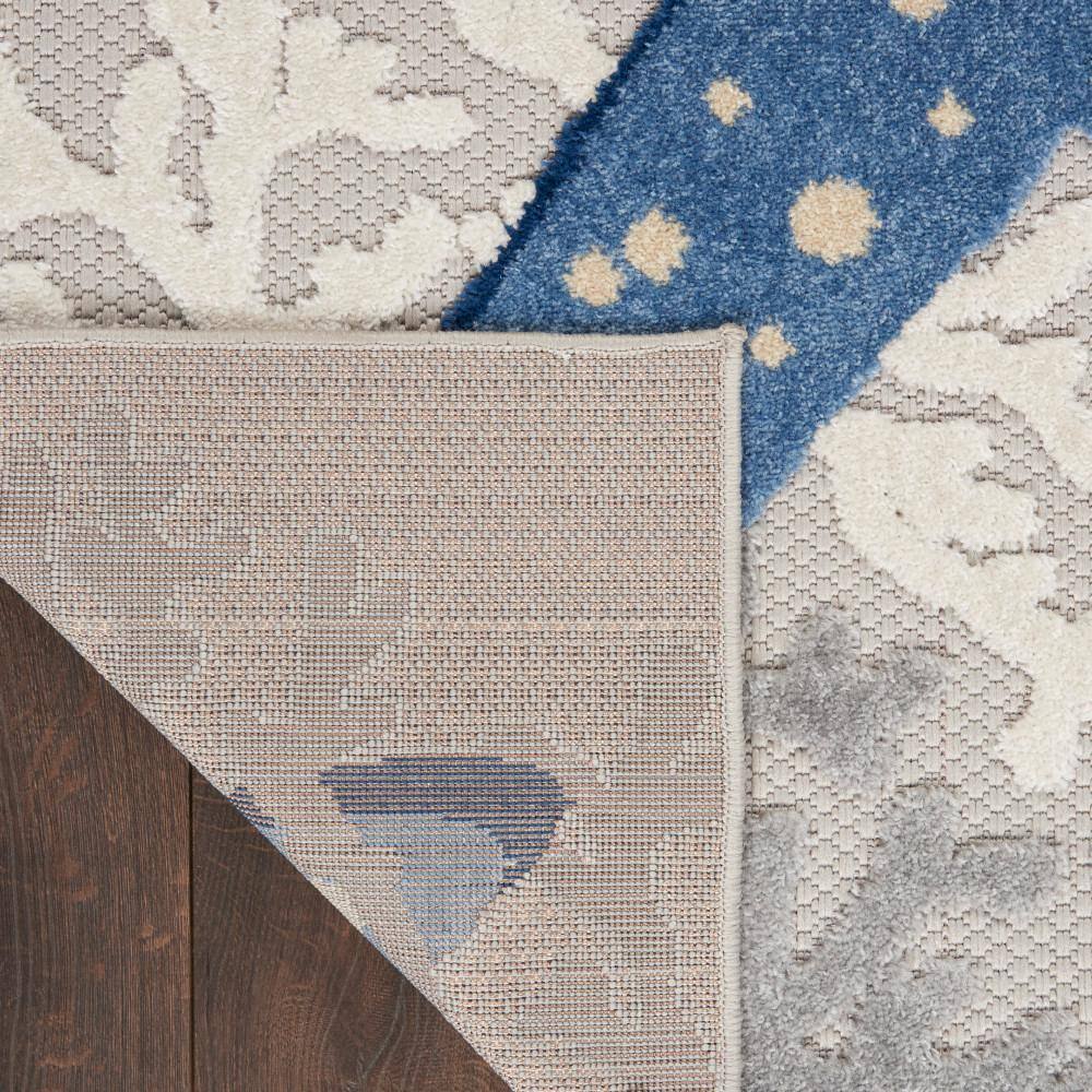Coastal Breeze Blue/Grey Geometric Indoor/Outdoor Area Rug 6' x 9'
