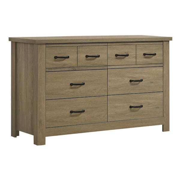 Benjara Gray 8-Drawer 51 in. Wide Dresser Without Mirror