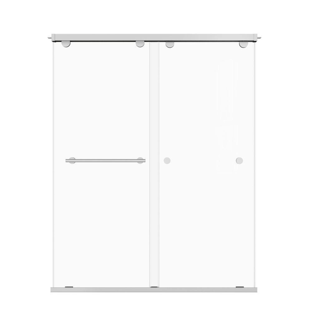 43-48 in. W x 76 in. H Semi-Frameless Double Sliding Shower Door in Brushed Nickel with 5/16 in. (8mm) Clear Glass price history on PriceWatchPro